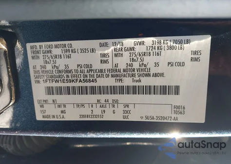 2019 Ford F-150 Xlt from USA, damaged, VIN 1FTFW1E59KFA56845